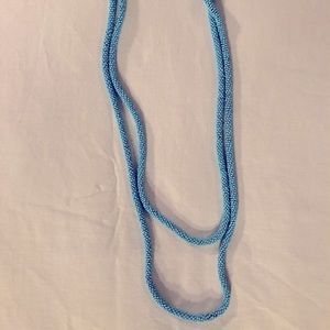 Long Baby Blue Bead Necklace